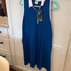 Callaway Royal Blue Sleeveless Golf Dress with White Trim